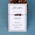 Birthstone Chip Adjustable Cord Bracelet - January