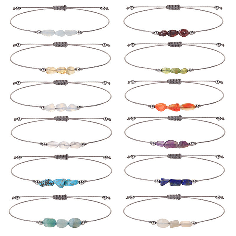 Birthstone Chip Adjustable Cord Bracelet - view 1