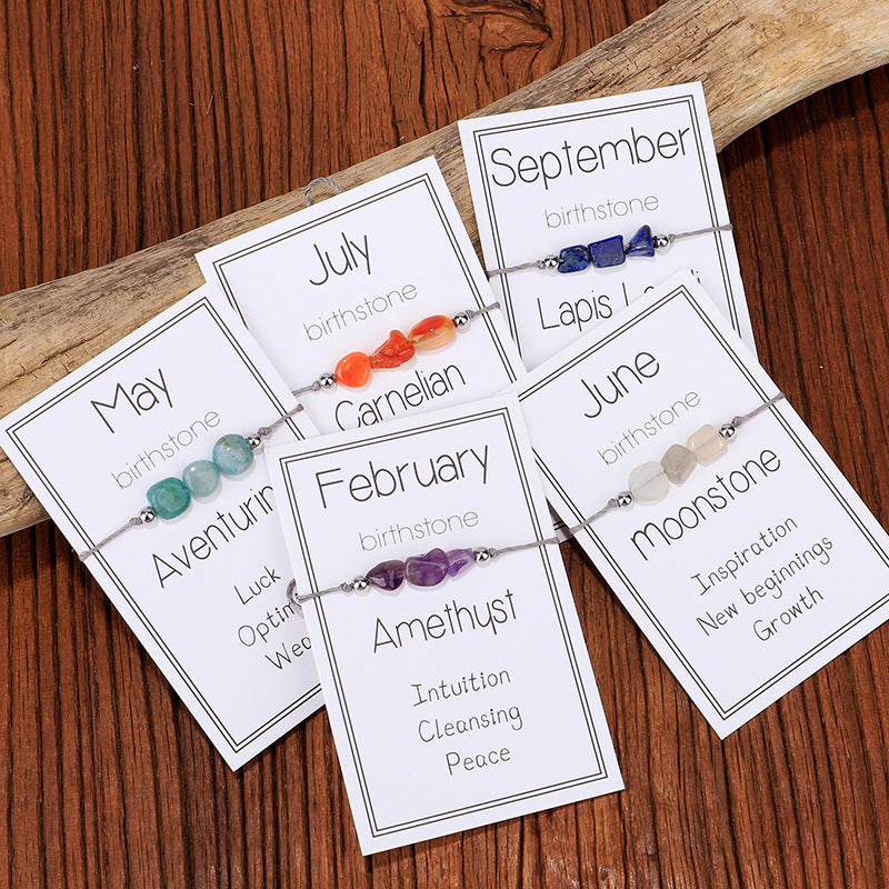 Birthstone Chip Adjustable Cord Bracelet - view 2