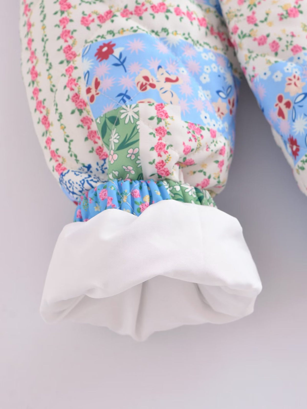 Patchwork Floral Quilted Snap Front Jacket - Floral - 13