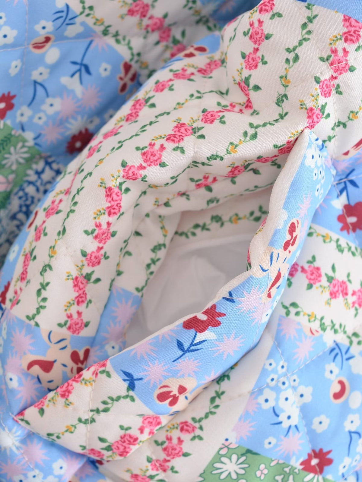 Patchwork Floral Quilted Snap Front Jacket - Floral - 4