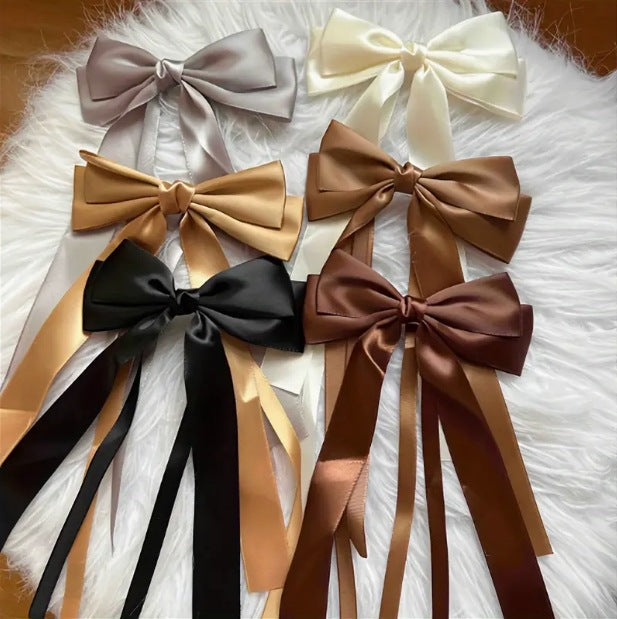 Twin Loop Long Tail Bow Hair Clip - view 3