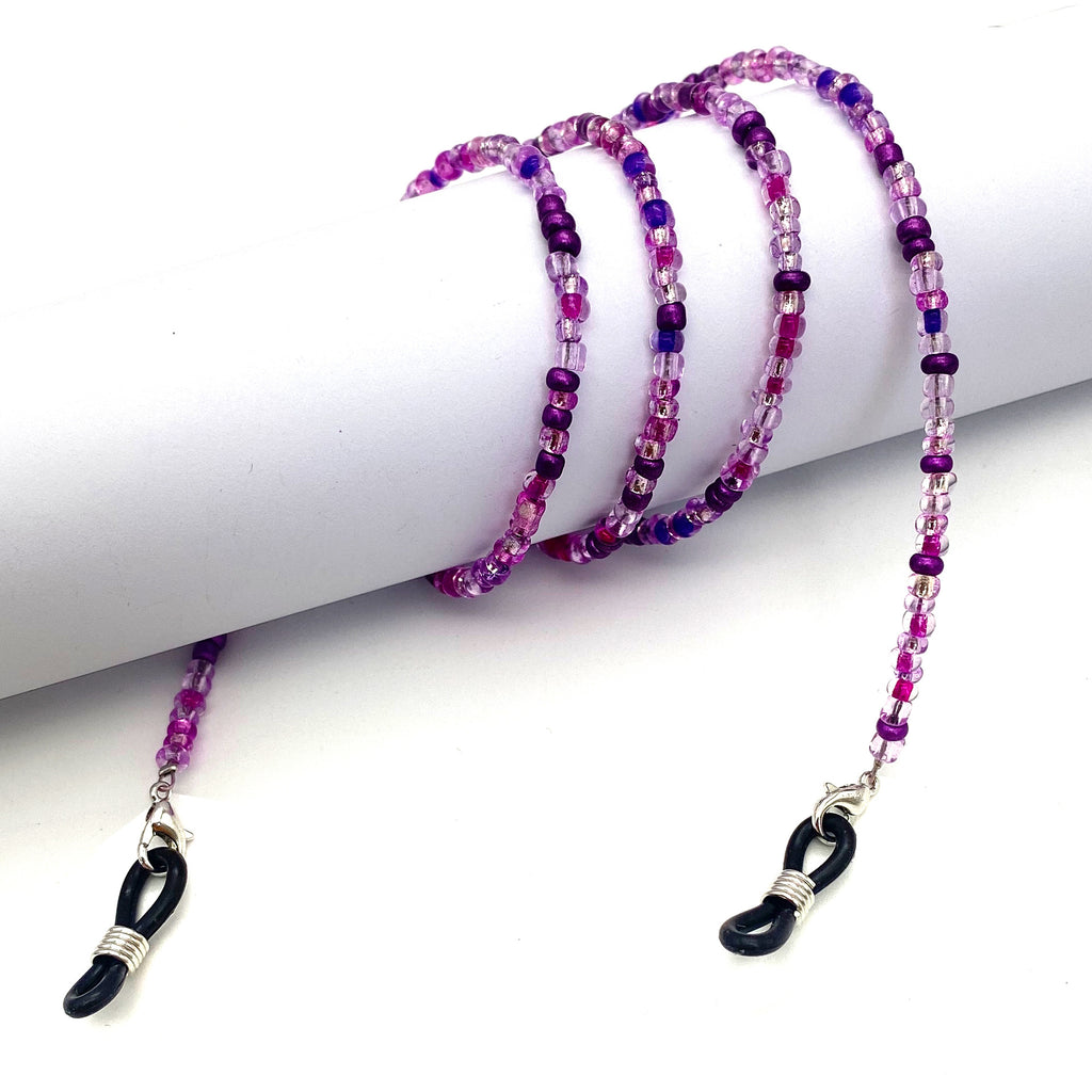 Millefiori Glass Bead Eyeglass Chain - Purple