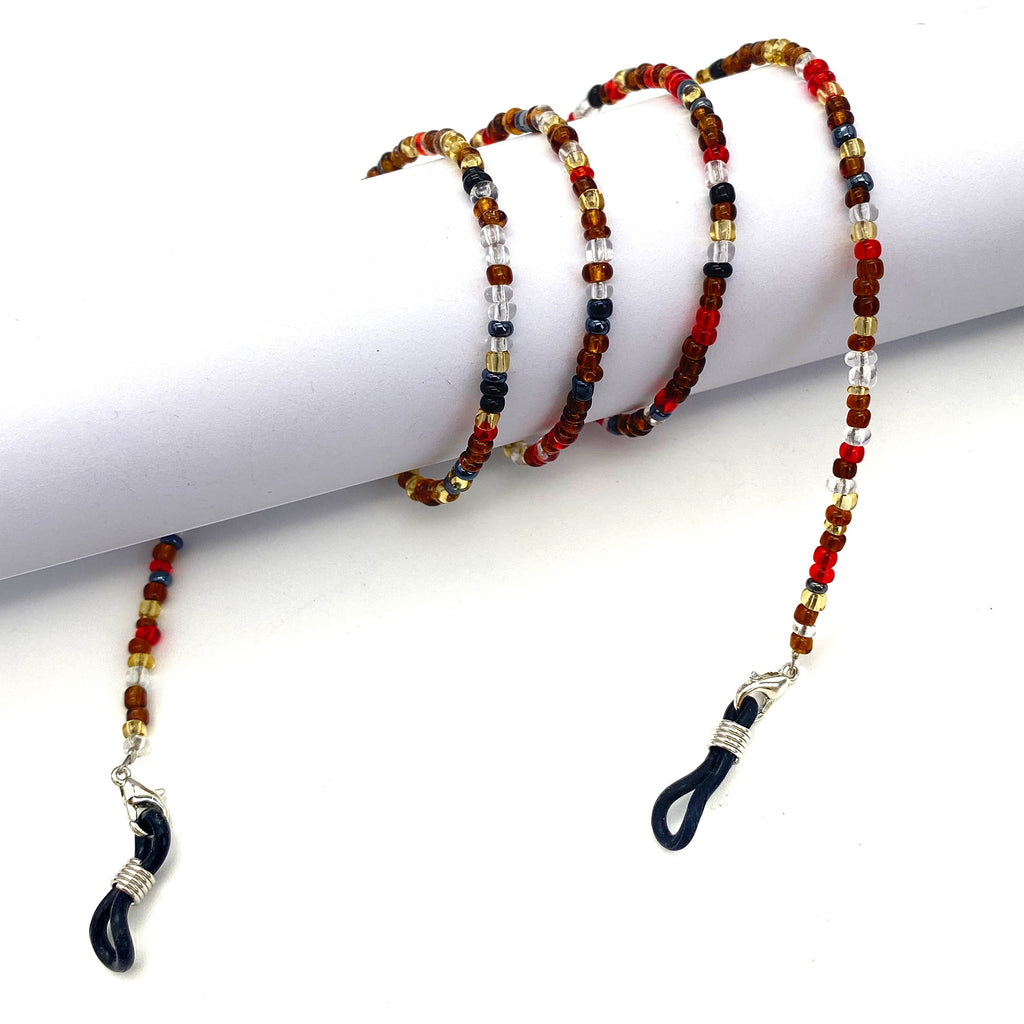 Millefiori Glass Bead Eyeglass Chain - Red