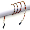Millefiori Glass Bead Eyeglass Chain - Red