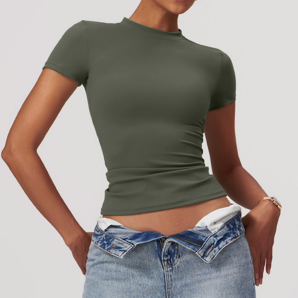 Second Skin Crew Neck Short Sleeve Tee - Green