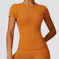 Second Skin Crew Neck Short Sleeve Tee - Orange