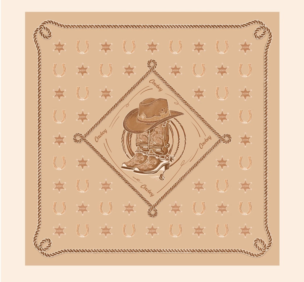 Western Horse Print Square Bandana Scarf - NO07