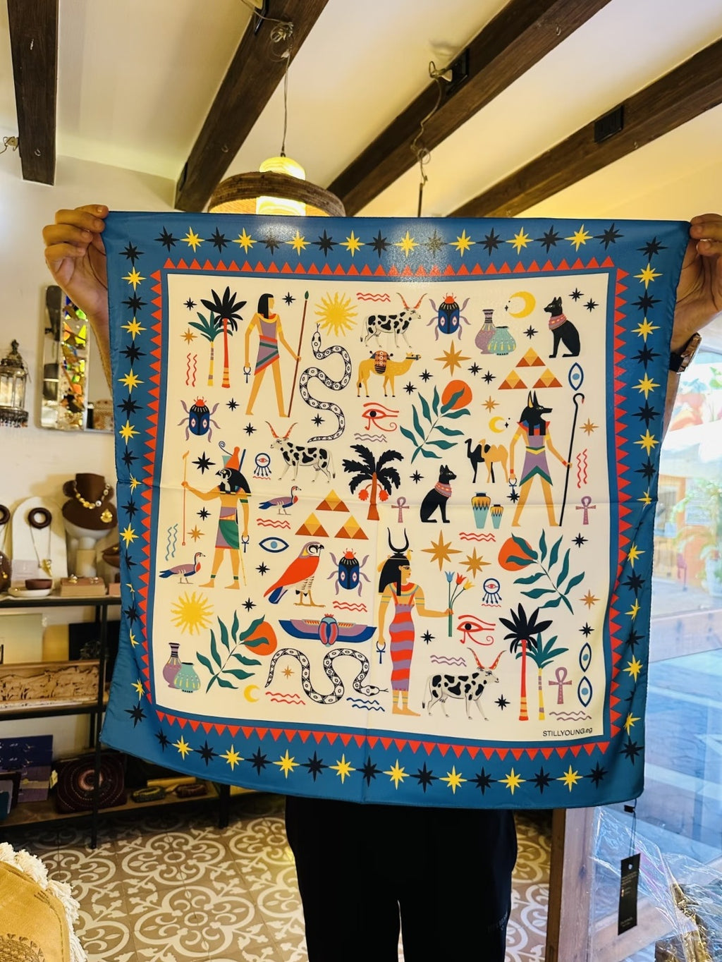 Western Horse Print Square Bandana Scarf - NO11