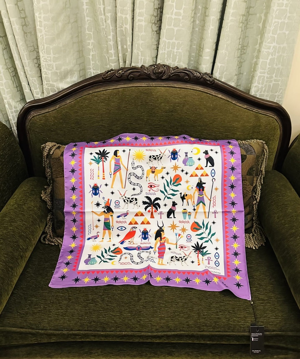 Western Horse Print Square Bandana Scarf - NO12