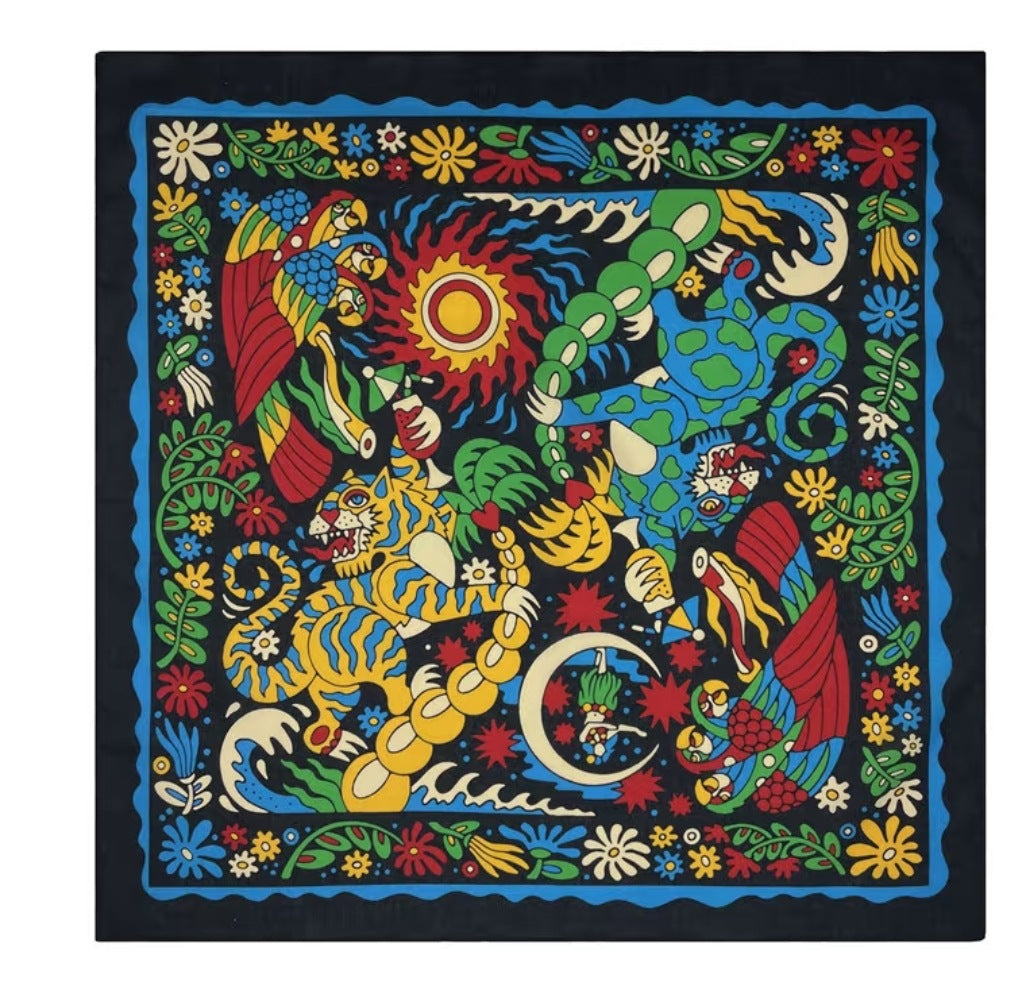 Western Horse Print Square Bandana Scarf - NO18