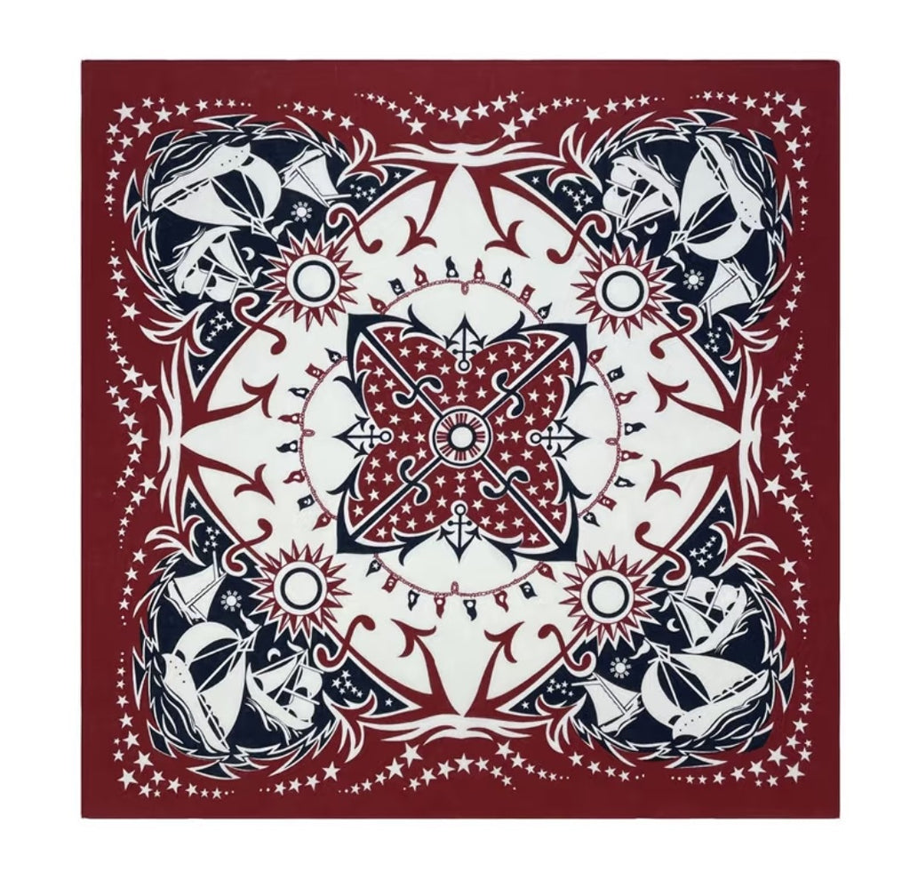 Western Horse Print Square Bandana Scarf - NO19