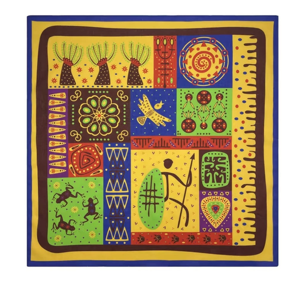 Western Horse Print Square Bandana Scarf - NO20