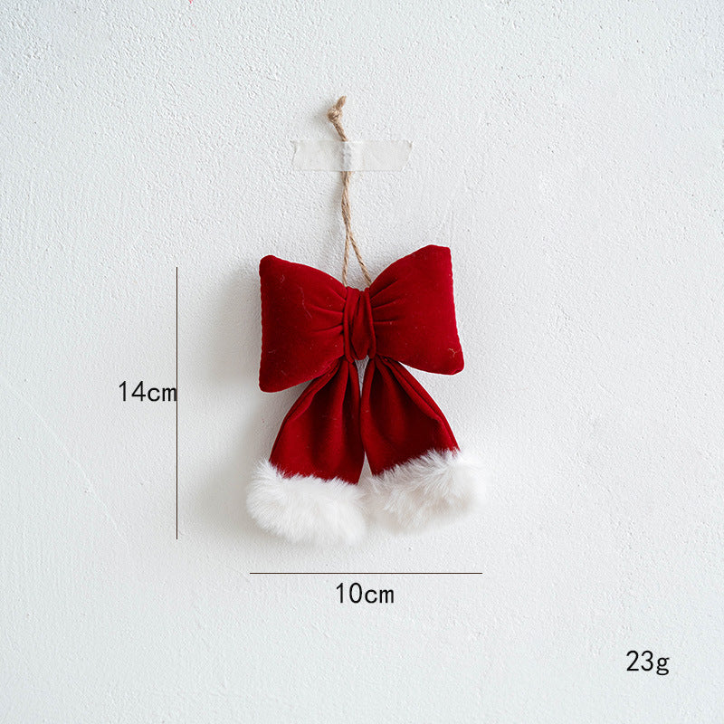Velvet Christmas Tree Bow With Hanging Loop - Plush-S