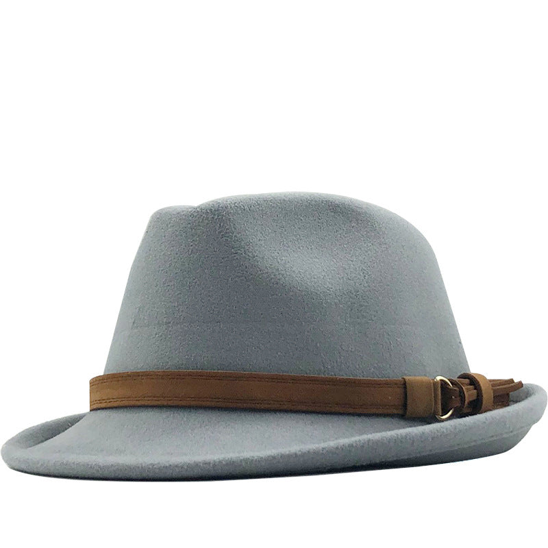 Belted Band Wool Felt Trilby Hat - Color_4