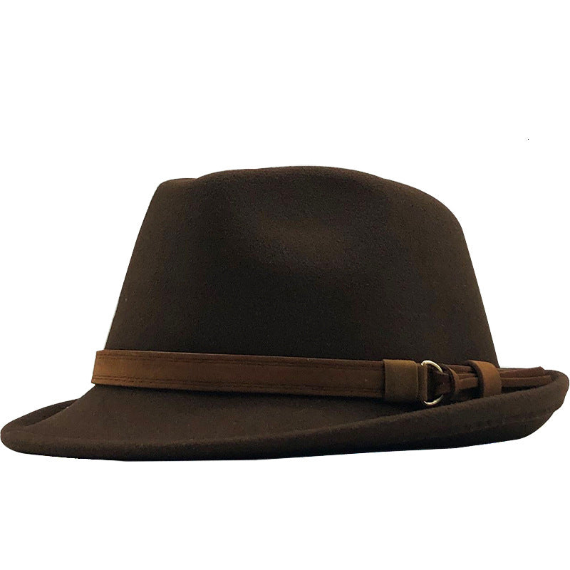 Belted Band Wool Felt Trilby Hat - Color_7