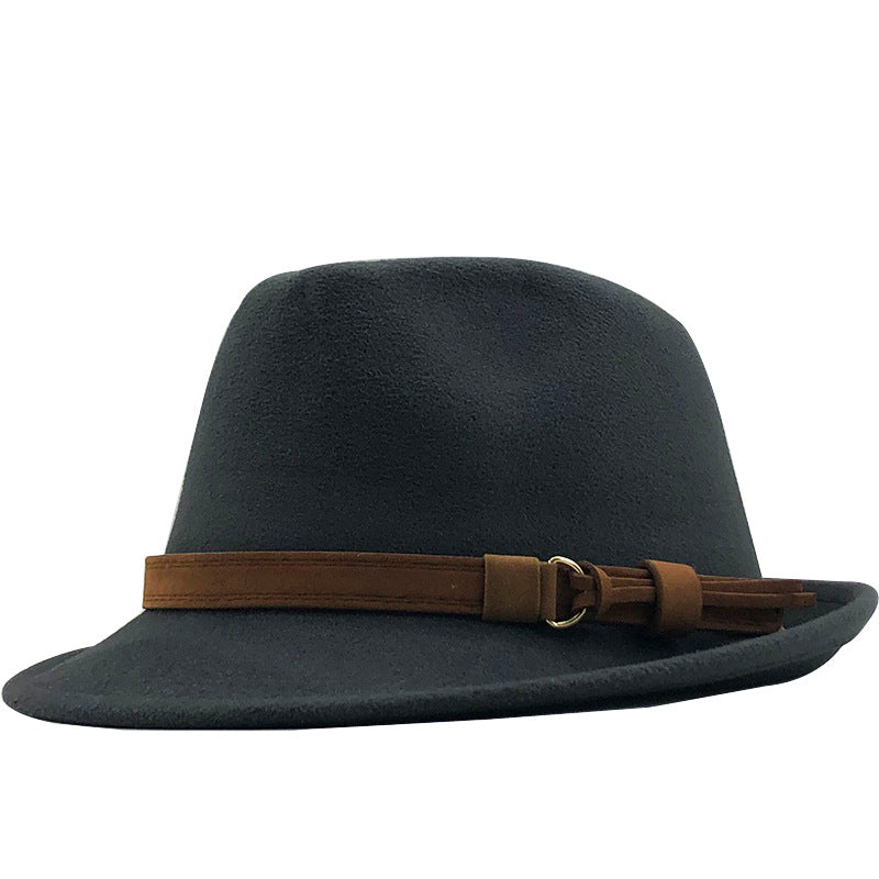 Belted Band Wool Felt Trilby Hat - Color_8