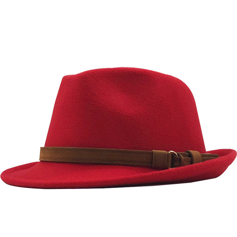 Belted Band Wool Felt Trilby Hat - Color_9