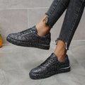 Sparkly Glitter Lace Up Sneakers - Black