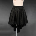 Sheer Lace High Low Midi Skirt - Black