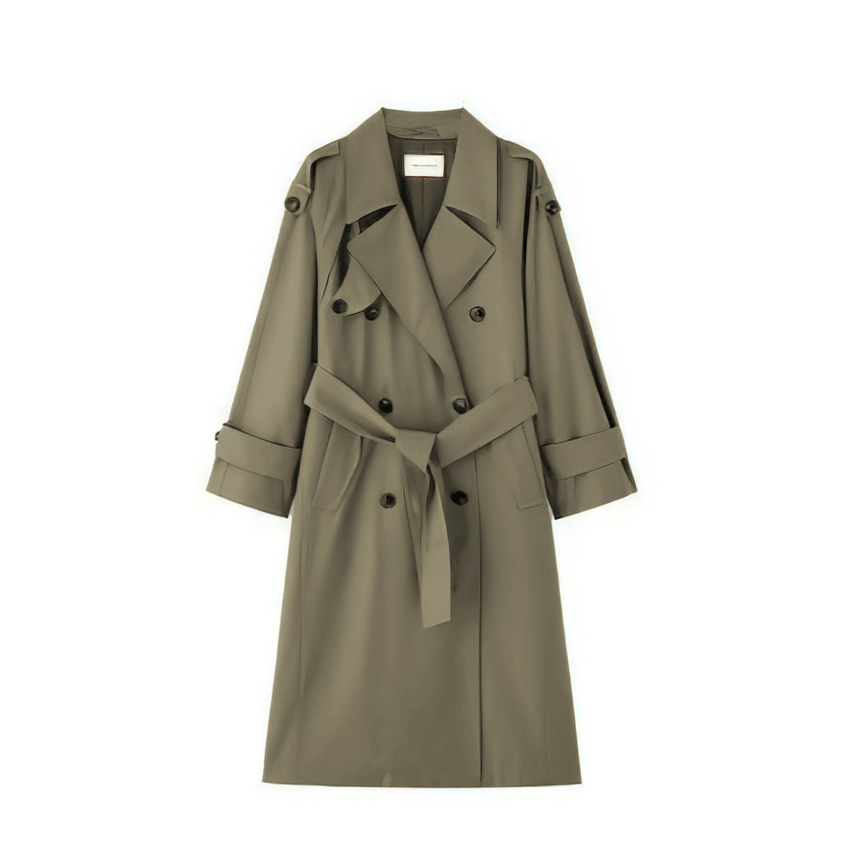 Oversized Double Breasted Belted Longline Trench Coat
