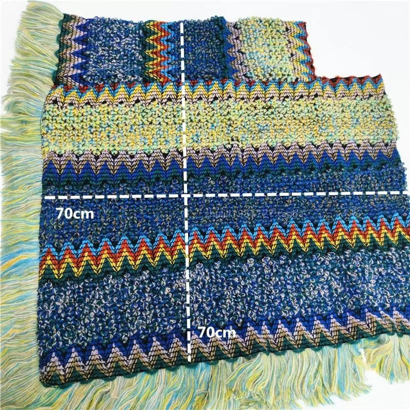 Chevron Knit Tassel Kimono Wrap
