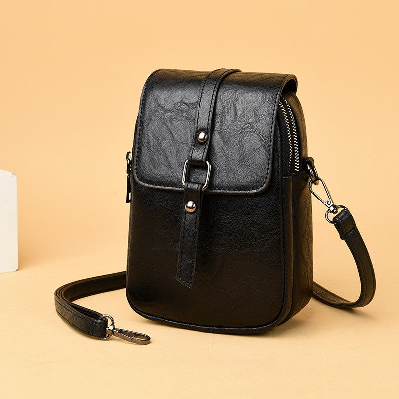 Vintage Buckle Flap Phone Crossbody Bag