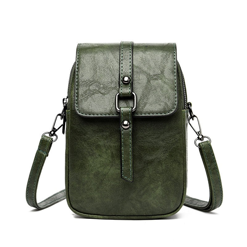 Vintage Buckle Flap Phone Crossbody Bag