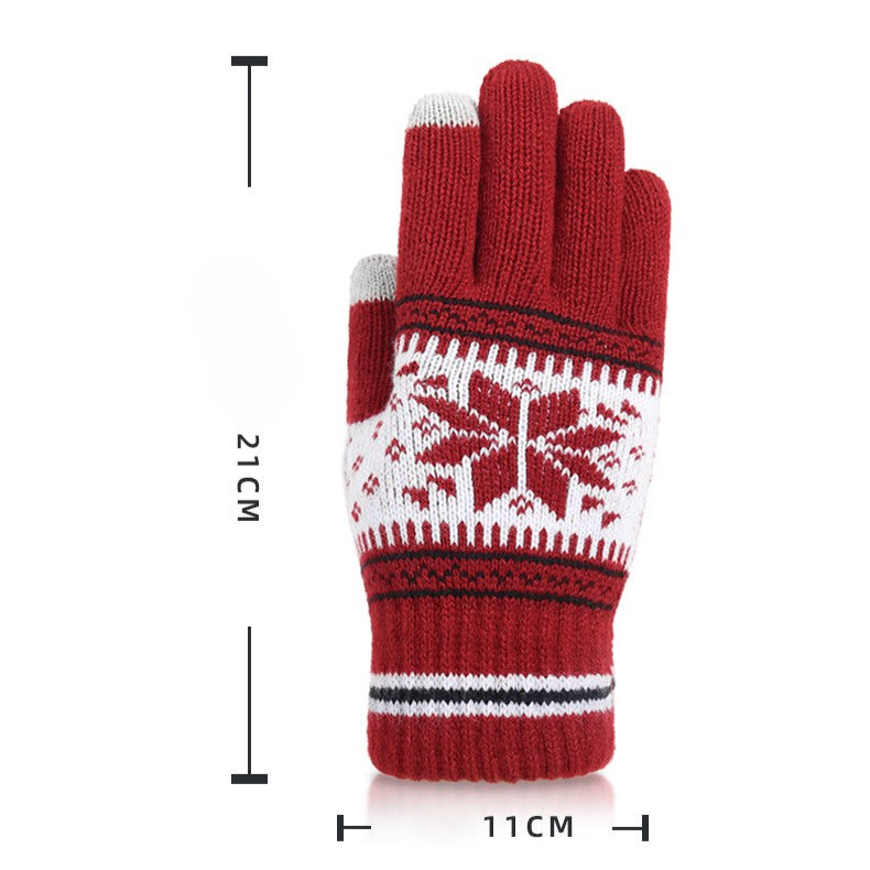 Nordic Snowflake Touchscreen Knit Gloves - view 1
