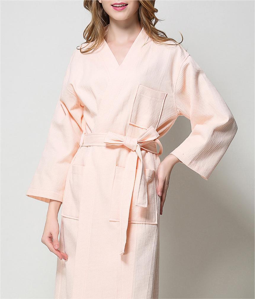 Waffle Knit Cotton Kimono Robe