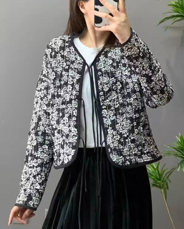 Reversible Floral Print Quilted Padded Jacket - Floral - 3