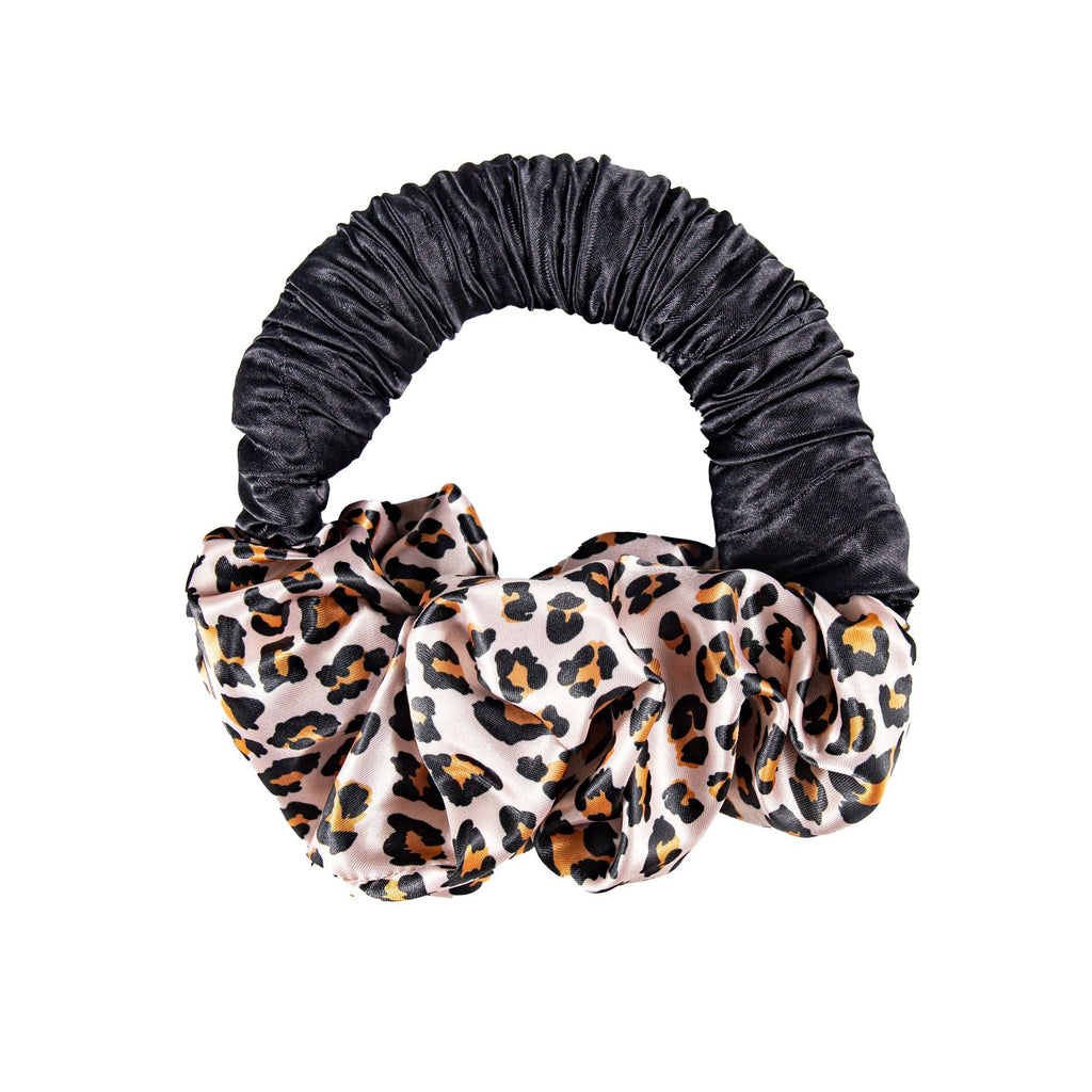 Oversized Satin Bun Cover Scrunchie - Leopardprint