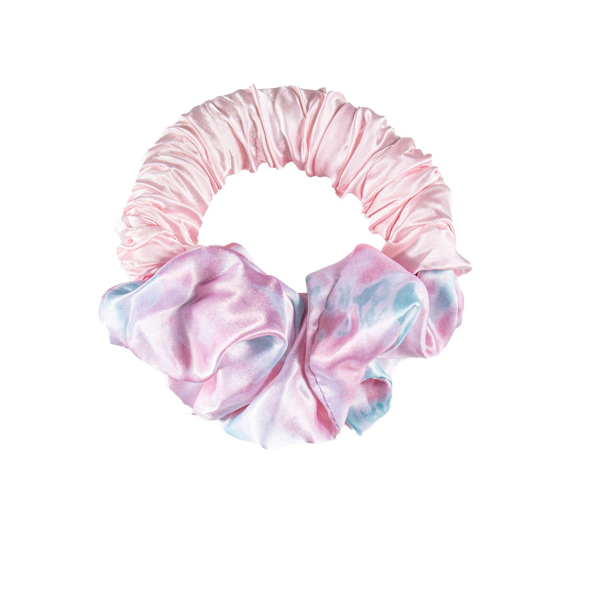 Oversized Satin Bun Cover Scrunchie - Pink