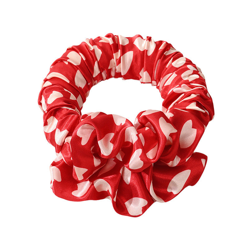 Oversized Satin Bun Cover Scrunchie - Red