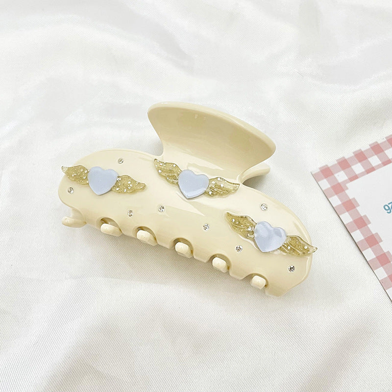 Floral Embellished Acetate Hair Claw Clip - Color_04