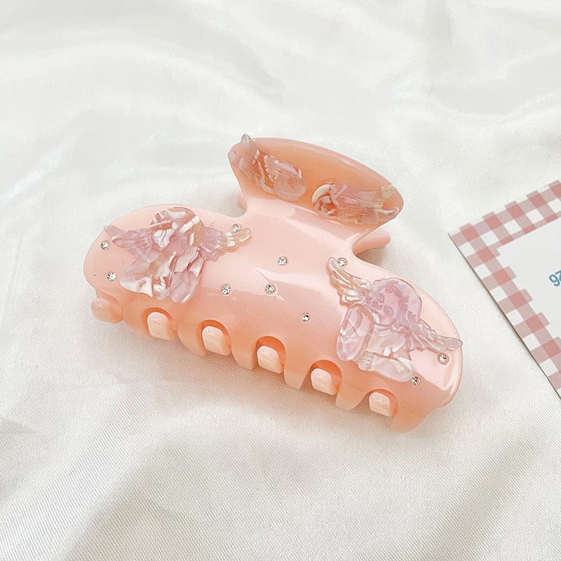 Floral Embellished Acetate Hair Claw Clip - Color_05