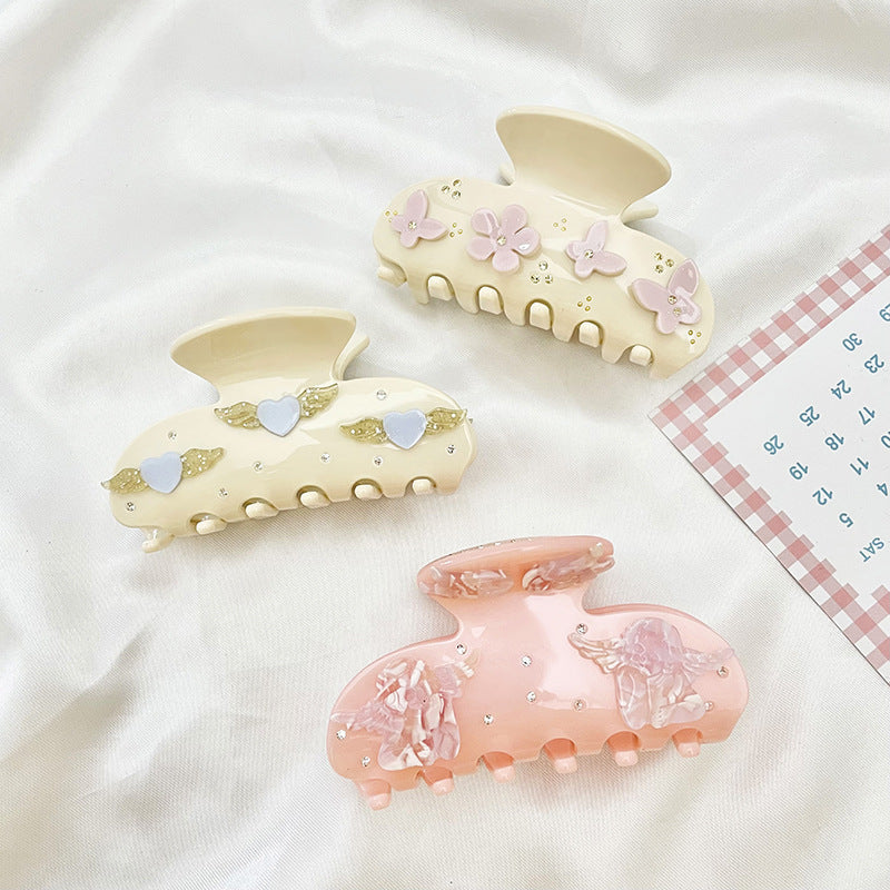 Floral Embellished Acetate Hair Claw Clip