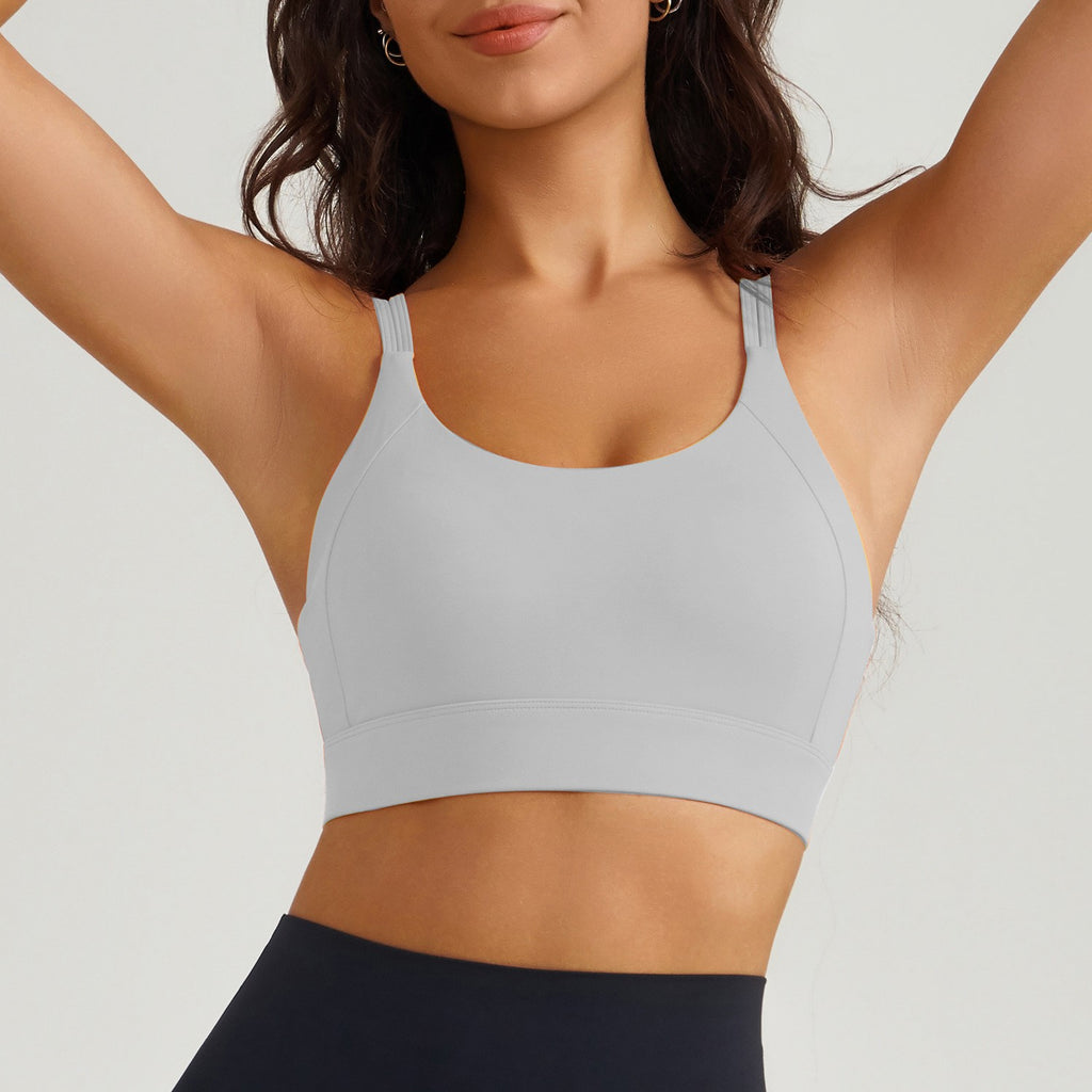 Strappy Cross Back High Support Workout Sports Bra