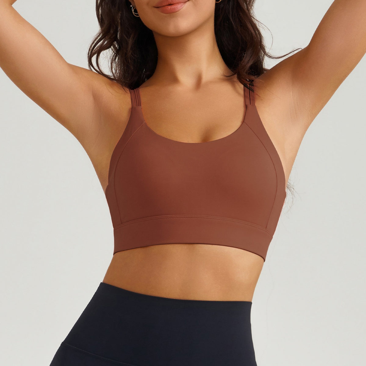 Strappy Cross Back High Support Workout Sports Bra