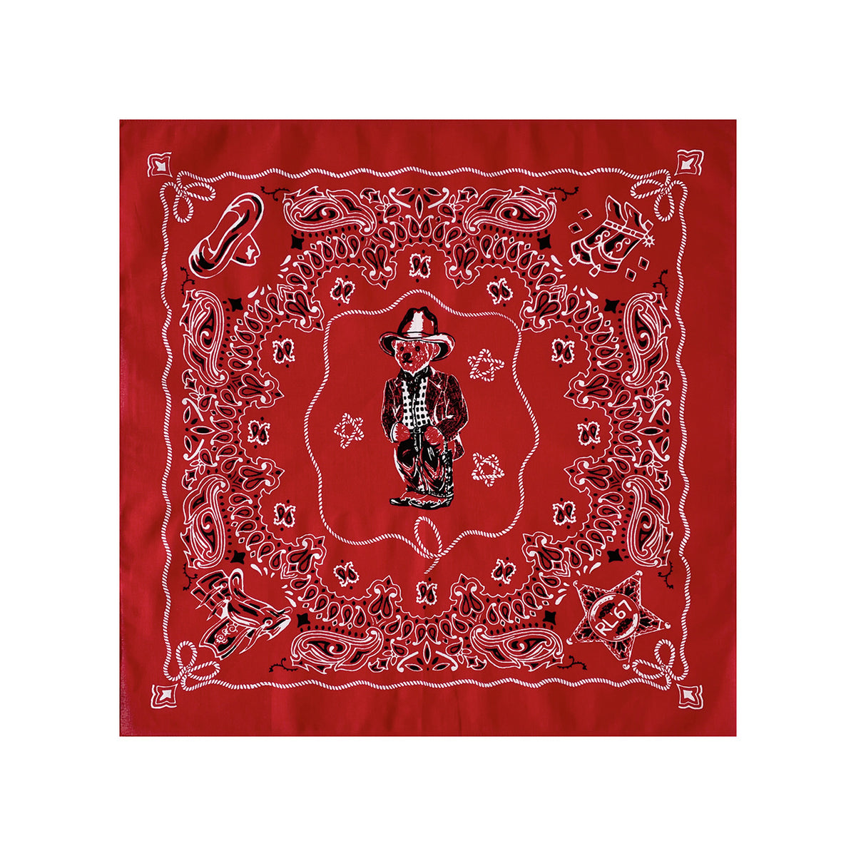 Folk and Paisley Square Kerchief with Vintage Flair