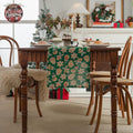 Festive Print Christmas Table Runner Holiday Decor - Green