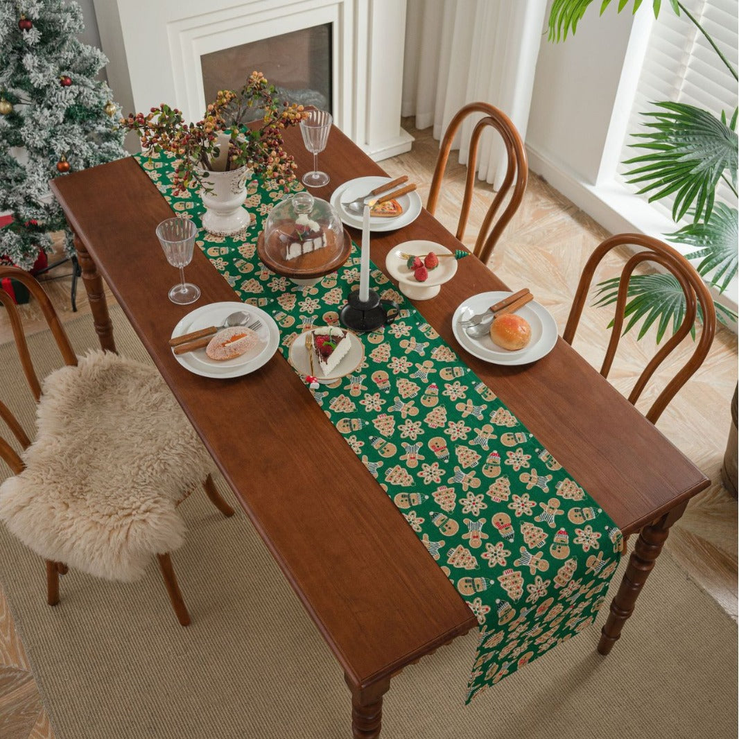 Festive Print Christmas Table Runner Holiday Decor - view 1