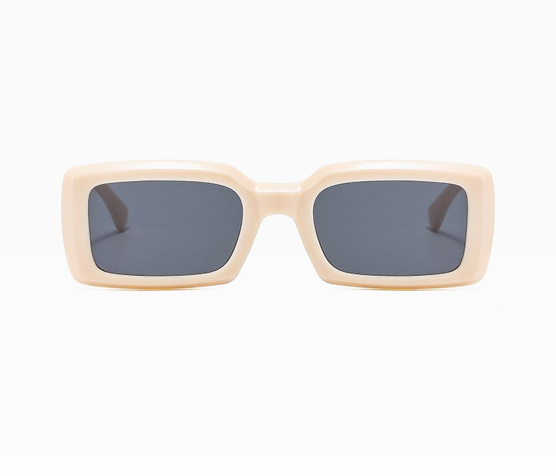 Retro Frosted Square Sunglasses for Women - Beige - 2