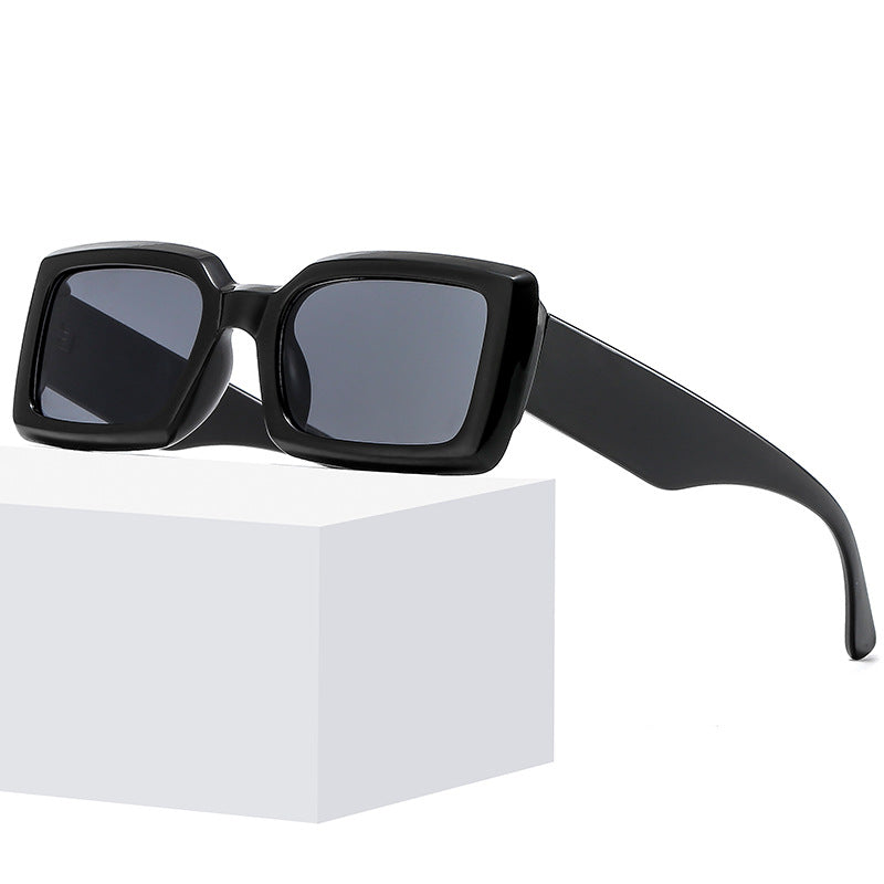 Retro Frosted Square Sunglasses for Women - Black