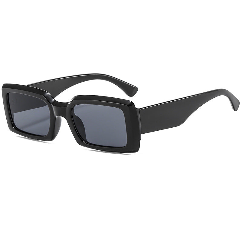 Retro Frosted Square Sunglasses for Women - Black - 2