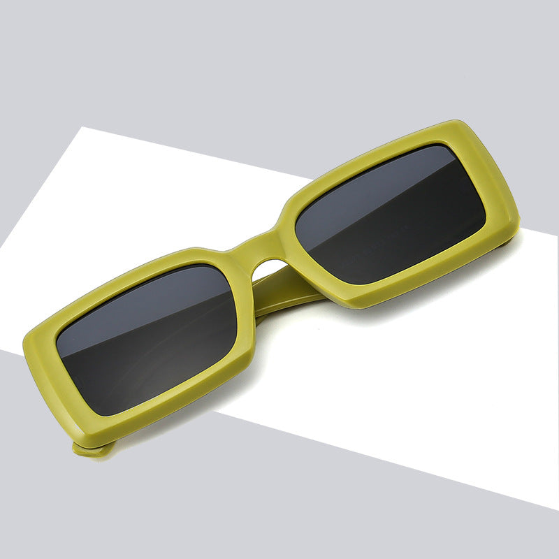 Retro Frosted Square Sunglasses for Women - Green