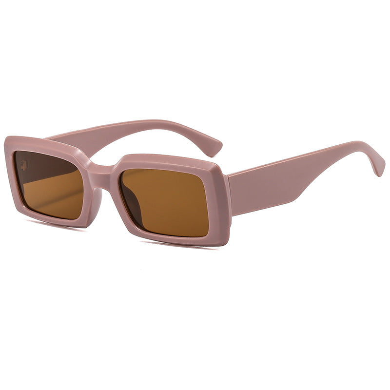 Retro Frosted Square Sunglasses for Women - Pink