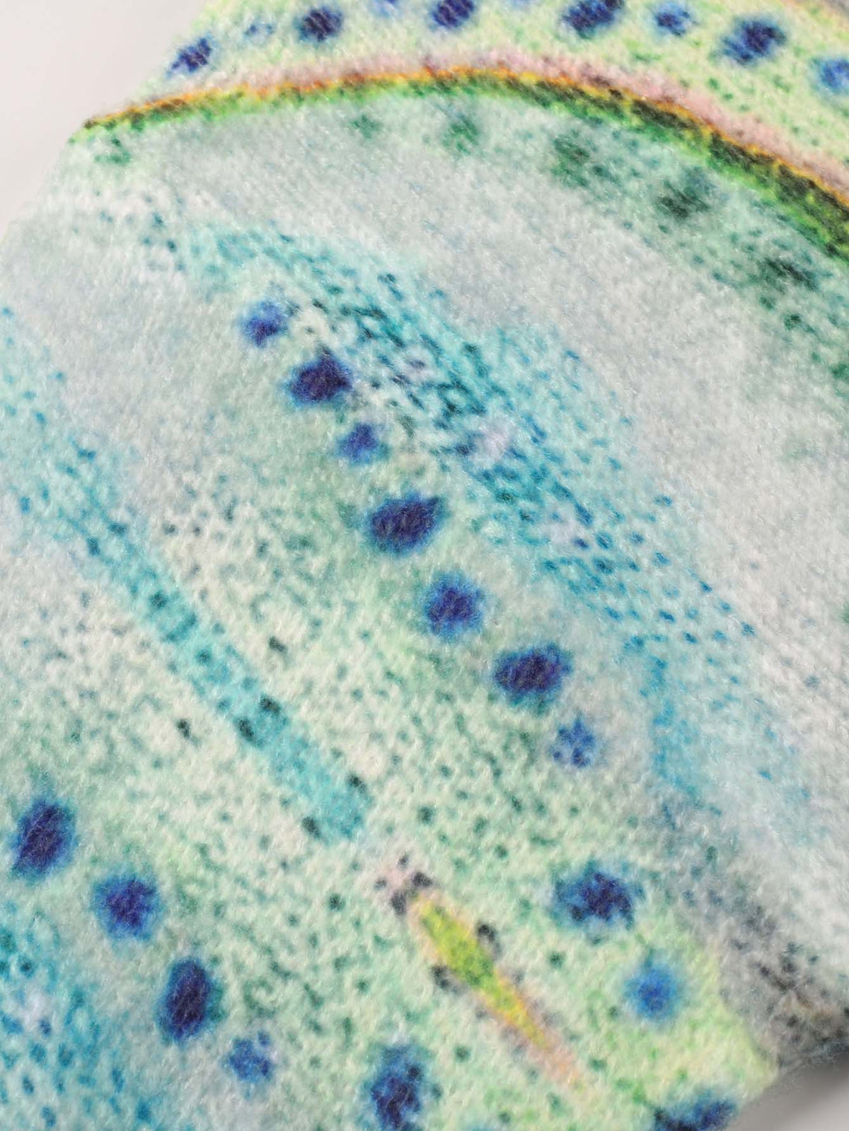 Painterly Folk Knit Mock Neck Sweater - Multi - 6