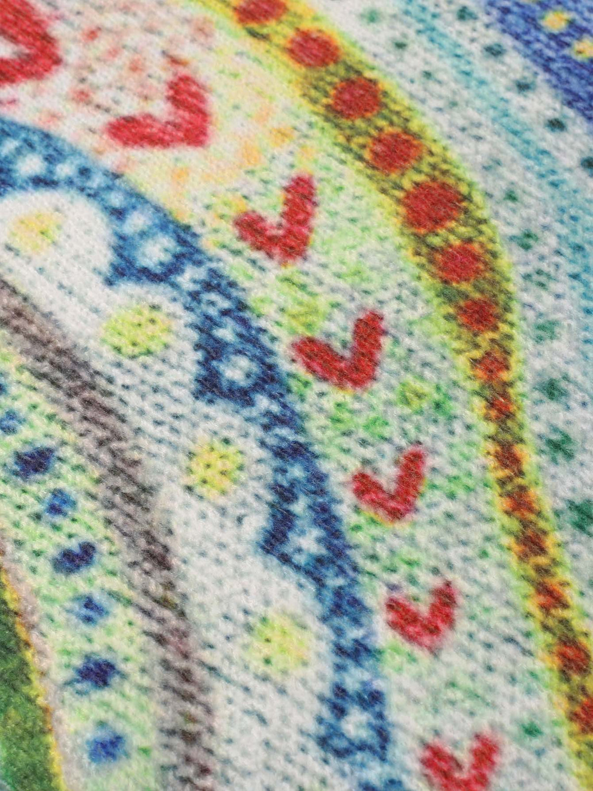 Painterly Folk Knit Mock Neck Sweater - Multi - 8