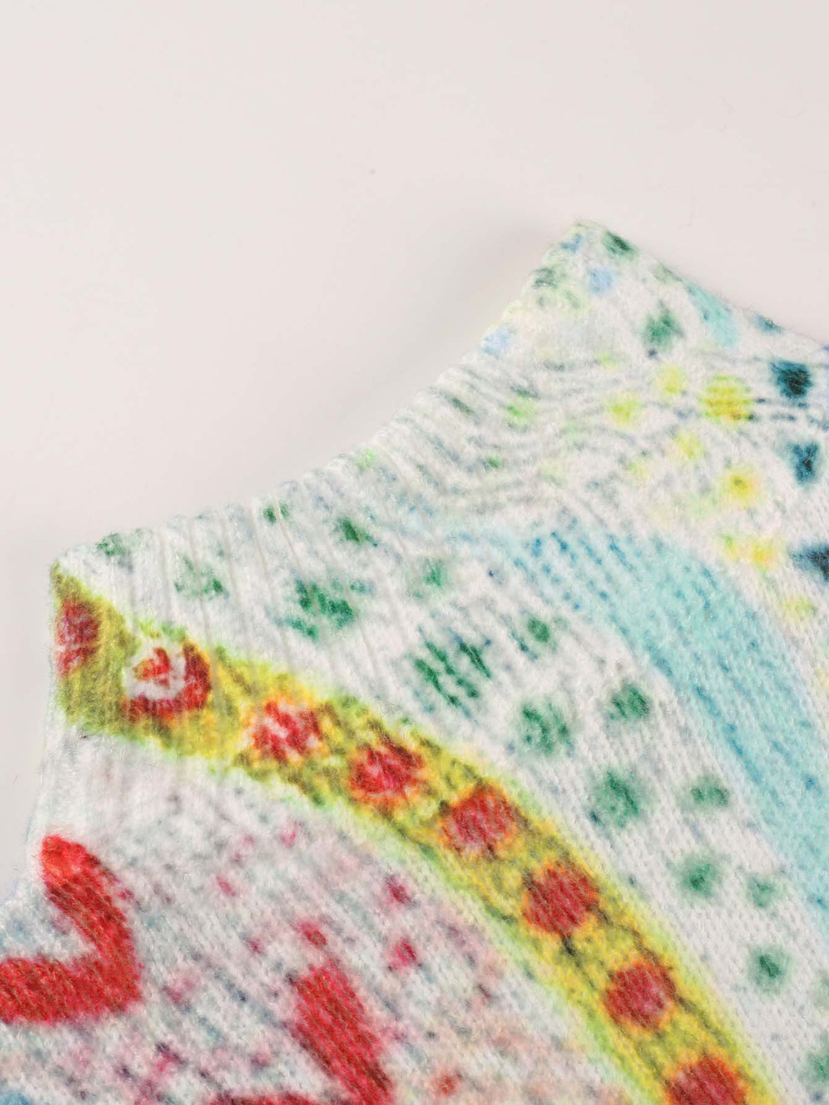 Painterly Folk Knit Mock Neck Sweater - Multi - 9